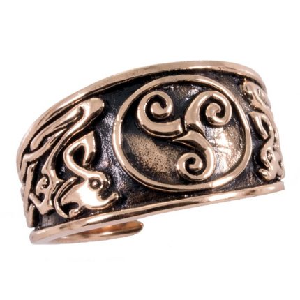 Keltischer Ring mit Triskele (Bronze/Groß) CR-15