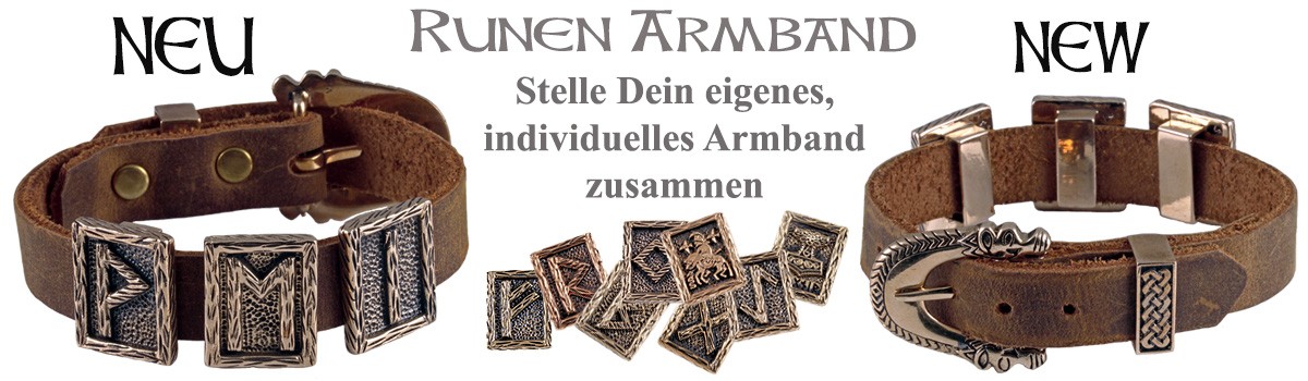 Bei unseren Runen Ärmbänder ist jede Rune ein Unikat - nur vom Vinland Shop